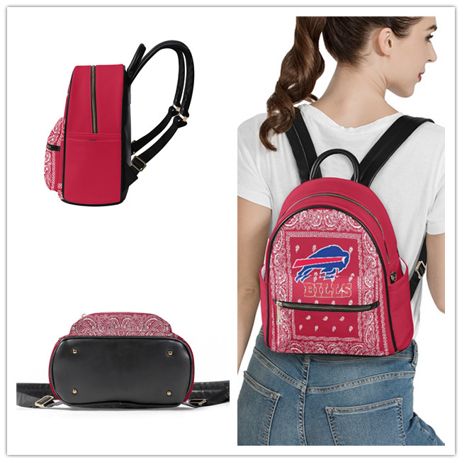 Buffalo Bills PU Leather Casual Backpack 001